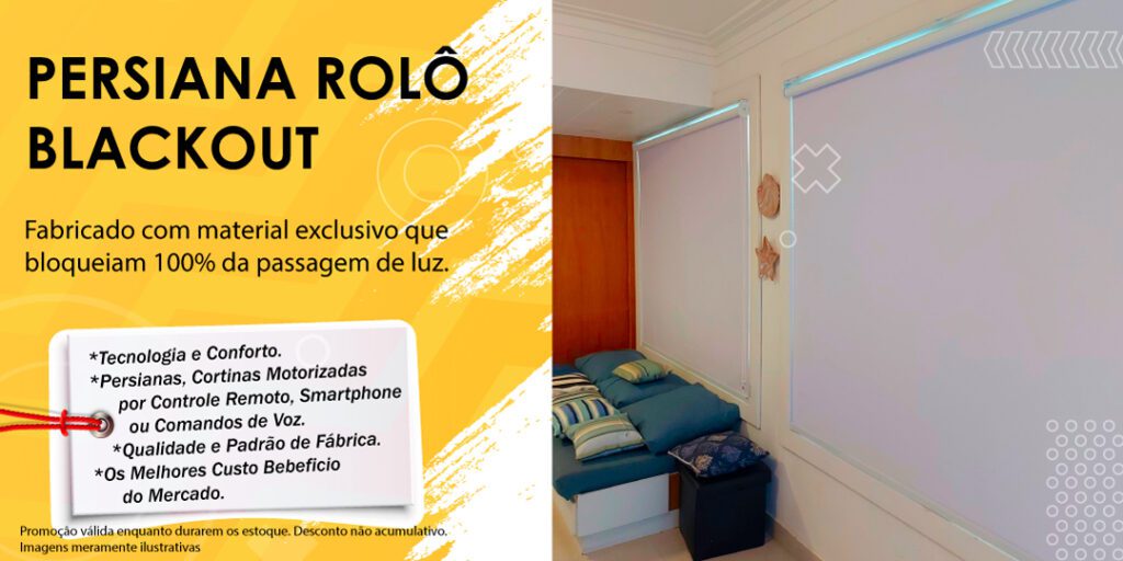 Persiana rolo blackout para varios ambientes